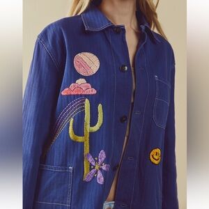 NEW FREE PEOPLE THE WOLVES DESERT TRIP EMBROIDERED SHIRT JACKET XS $250